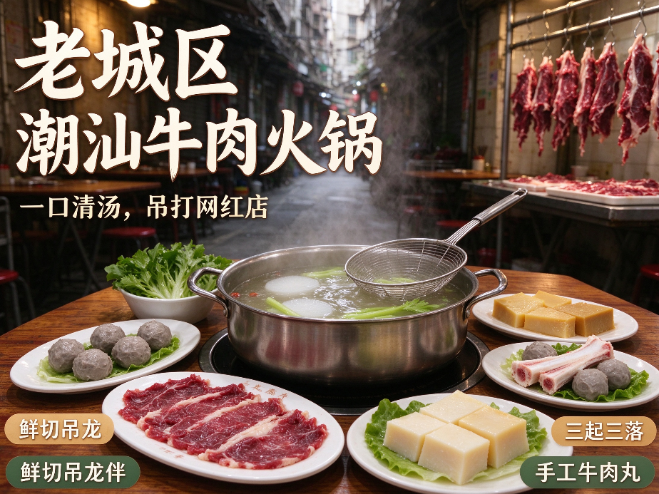 藏在老城区巷子里的潮汕牛肉火锅,凭一口清汤吊打网红店